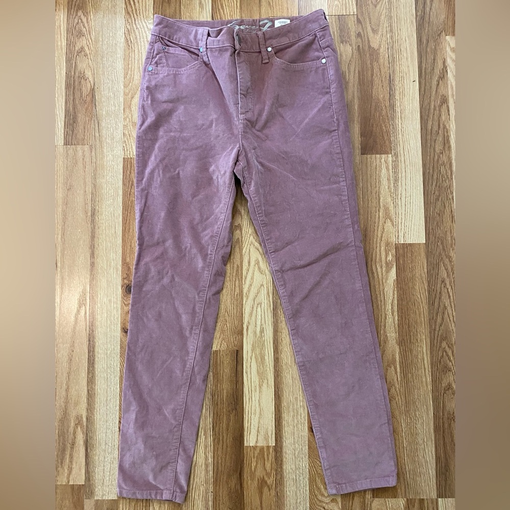 Seven7 Mauve Corduroy Ultra High Rise Skinny Pants Size 6